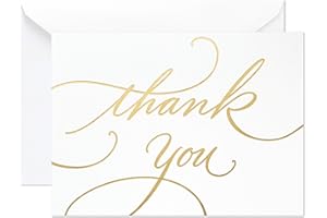 Hallmark Thank You Cards, Gold Foil Script (100 Thank You Notes with Envelopes) for Wedding, Baby Shower, Bridal Shower, Graduation