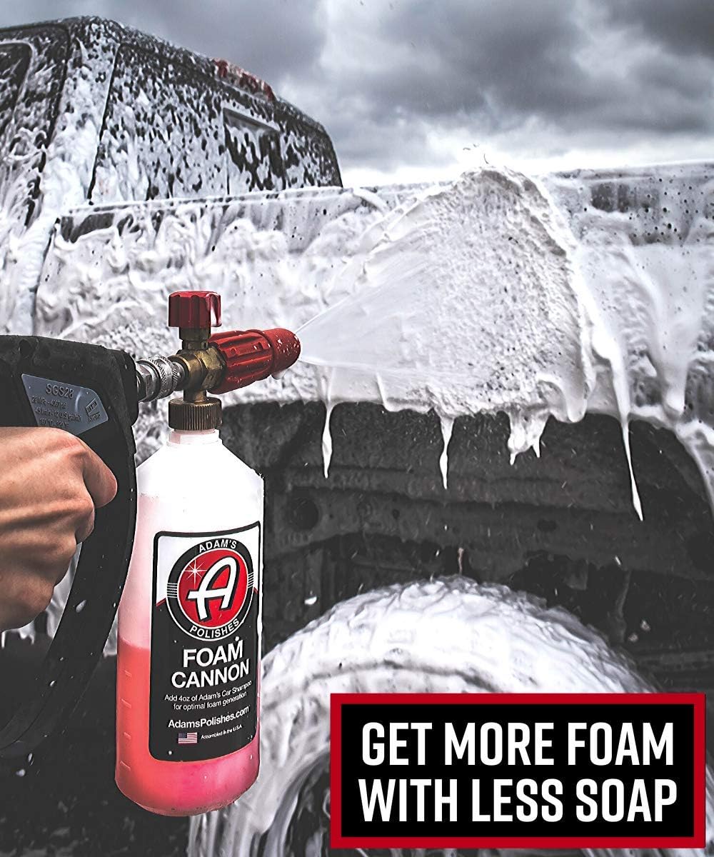 Adam’s Mega Foam Car Soap - Concentrated pH Neutral Car Wash Soap | Extreme Suds In 5 Gallon Bucket Foam Cannon Pressure Washer | Foam Gun Pad Sponge Mitt Chamois | Safe On Car Wax & Ceramic Coating: Automotive