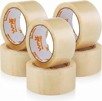 Wolf Tapes Heavy-Duty Packaging Tape 48mm x 66m Pack of 6 Clear