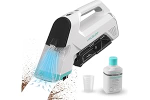 HAUSHOF Handheld Carpet Cleaner, 12V Cordless Portable Carpet Cleaner, 6.5KPa Spot Cleaner with 2 Water Tanks, Type-C Charge, Spot & Stain Cleaner, Handheld Upholstery Cleaner for Stairs, Car