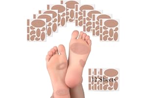 DECPROCH Moleskin for Blisters, Adhesive Moleskin Padding, Moleskin Pads for Feet, Shoes, Toes, Heel | Blister Prevention Tape Patch (12 Sheets - 132 Pieces Total)