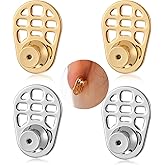 YBEATY 4 PCS Large Earring Backs Sturdy Grid-Pattern Earring Lifters Durable Earrings Lifter Backs Locking Heavy Earrings Back Replacements Adjustable Support Backings for Droopy Ears