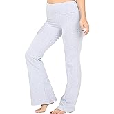 Zenana Women's Plus Size Stretch Cotton Fold Over Waist Flare Leg Yoga Pants
