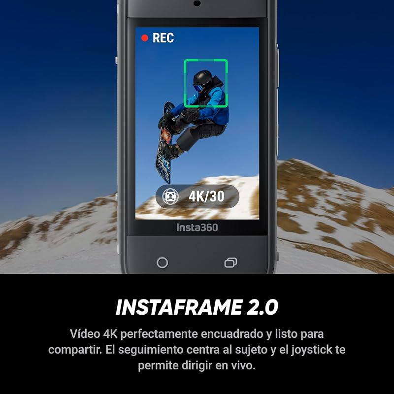 X5 Essential Pack - Câmara à prova de água 8K 360º, líder com pouca luz, efeito de bastão de selfie invisível, objetiva rígida e substituivel, bateria de 3 mãos, resistente ao vento incorporada, estabilização