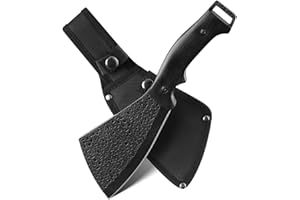 Leopcito 11 Inch Hatchet with Sheath, Small Compact Machete Axes, Fixed Blade Full Tang Camping Tactical Knife for Woodworking, Garden Machete Axe with Sheath for Bushcraft Yards Bushes Wood, A2BK