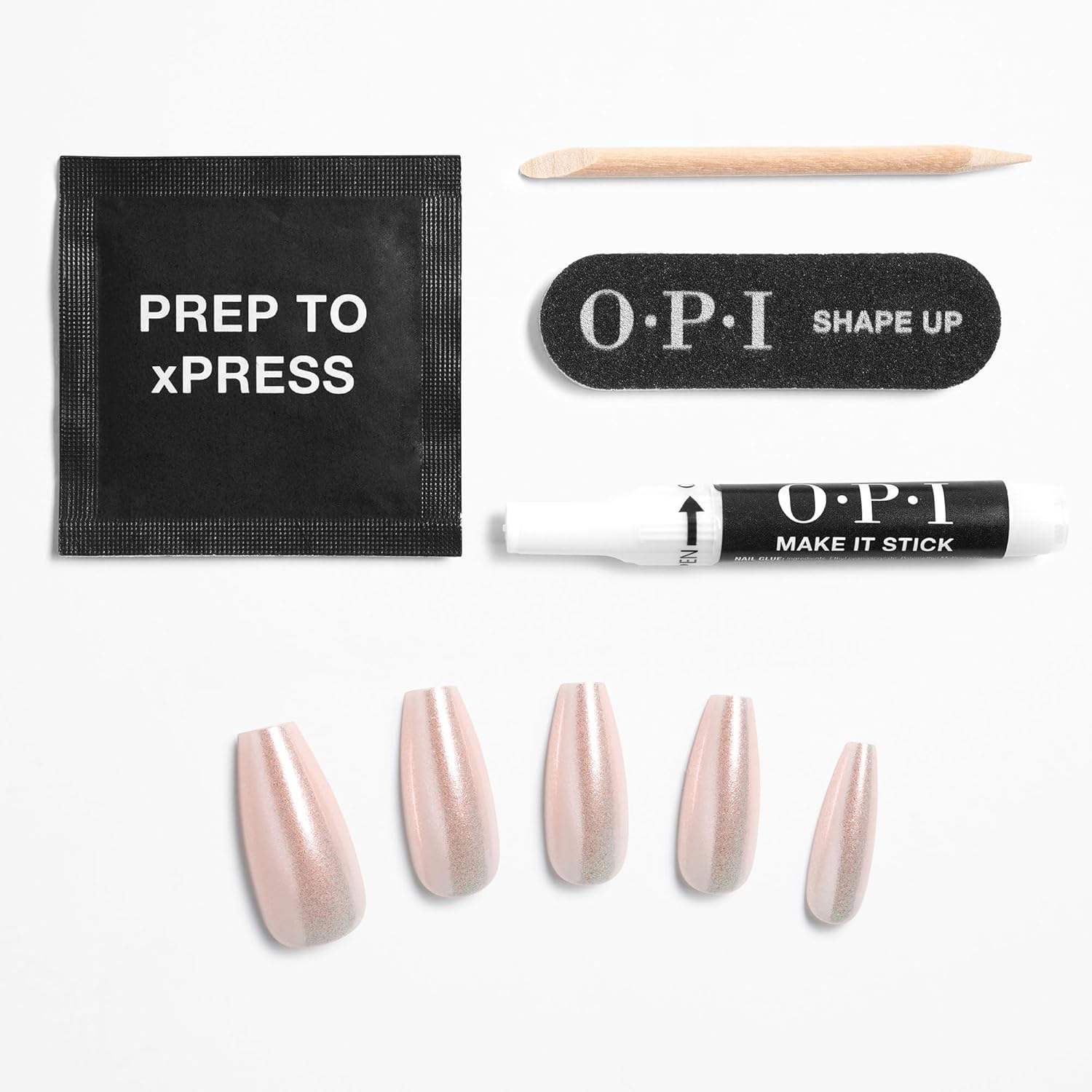 OPI xPRESS/ON Throw Me a Kiss | Soft Pink Long Coffin Press On Nails | With Nail Glue | Long Lasting, Reusable, Non-damaging - Image 6