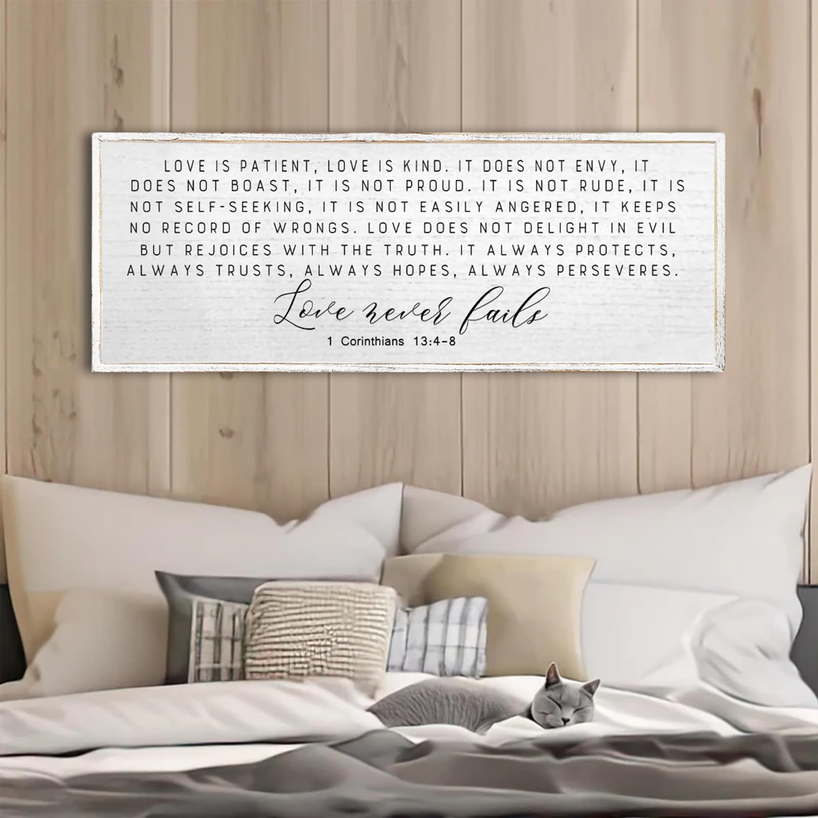 Love is Patient Love is Kind Wall Decor 32"X12" Large Bible Verse Quote ...