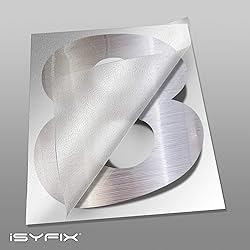 iSYFIX Silver Brushed Vinyl Numbers Stickers – 3