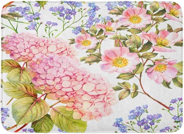 chipo Alfombra de área Exterior/Interior Acuarela Hortensia Floral No
