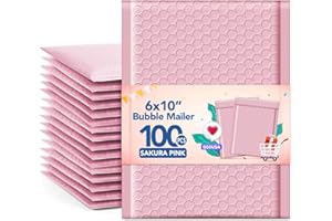 GSSUSA Bubble Mailers 6x10 Inches 100 Pack Size 6x9” Bubble Mailer Envelopes Small Packaging Mailing Envelope Bags Shipping Bag Bulk Pack Self Seal Package Mail Packing Business Supplies, Light Pink
