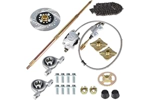 SEBLAFF 32In Go Kart ATV Rear Axle Assembly Kit Shaft Hub Chain Brake 815mm