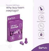 EarHub Sleepwell Soft Foam Earplugs 33dB Purple 10 Pairs Noise Reduction view 6