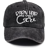 KKMKSHHG Barn Hair Don't Care Baseball Cap, Adjustable Vintage Cotton Denim Dad Hat for Women and Men