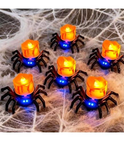 Halloween Flameless Candles, Halloween Spinning Water Glittering Flameless Candle
