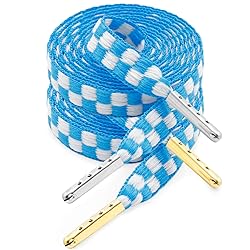 YJRVFINE Flat Checker Shoe Laces: 2 Pairs 45 Inch