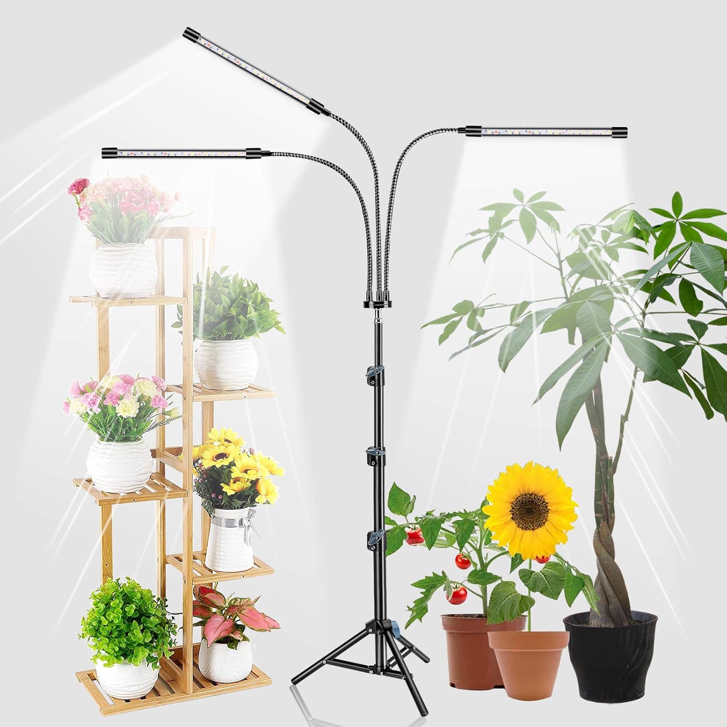 Grow Lights for Indoor Plants, 60 LED 5500K Plant Growing Lamp with Stand