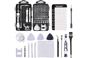 HPFIX Precision Screwdriver Sets 124-Piece Computer Tool Kit with 101 Bits Magnetic, Electronics Repair Tool Kit for iPhone, MacBook, Laptop, PC, Tablet, PS4, Xbox, Nintendo, Game Console