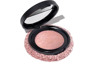 LAURA GELLER NEW YORK Baked Blush-n-Brighten Marbleized Blush for Cheeks - Ethereal Rose - Natural Finish - Buildable Color
