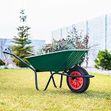Trintion 14" Puncture Proof Solid Wheelbarrow Wheel 3.50-8 Red view 7