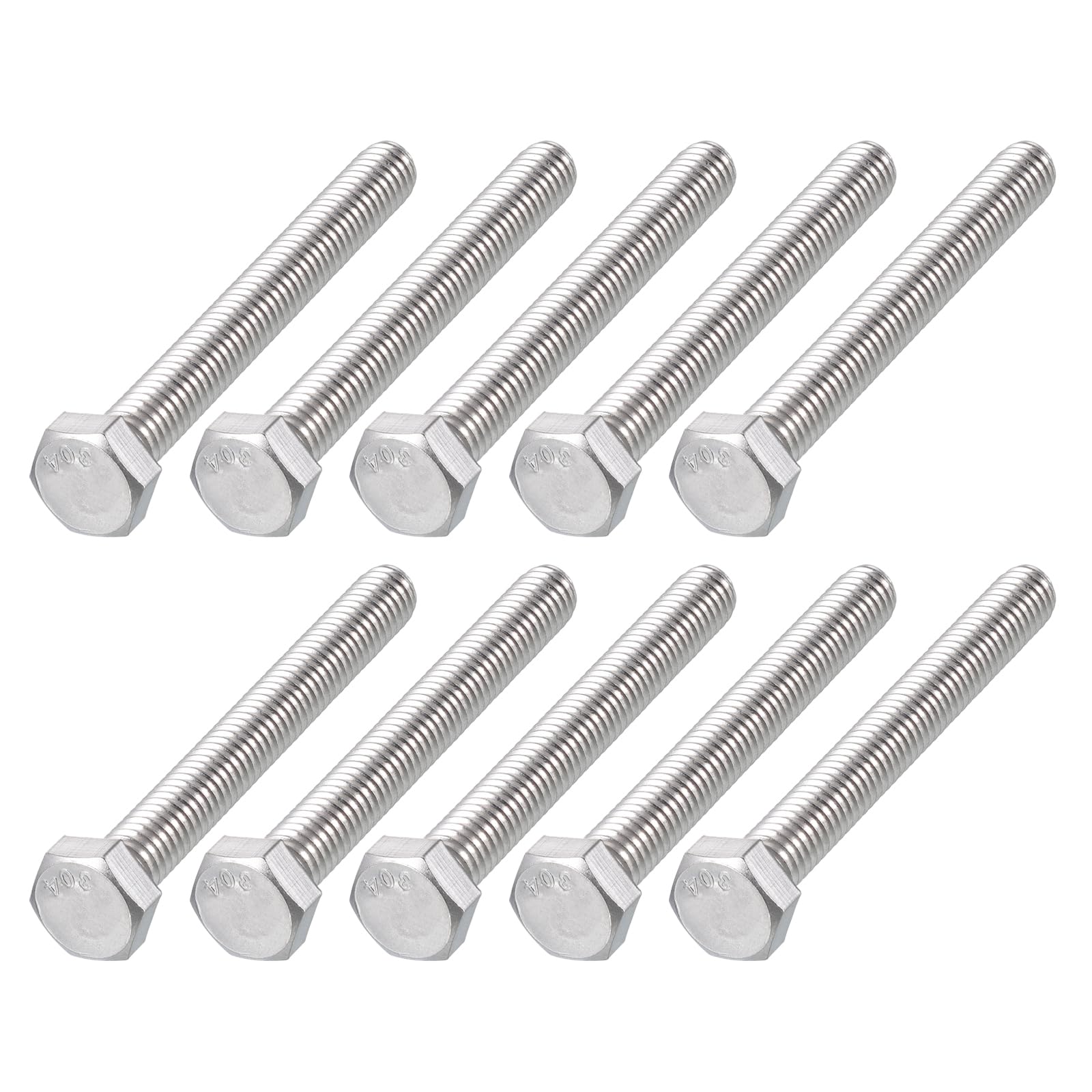 METALLIXITY Hex Head Bolts (5/16-18 x 3") 15Pcs, 304 Stainless Steel 18-8, Fully Threaded, External Hex Drive, Plain Finish, Hex Head Screw Bolt, Silver โ image 1