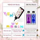 YIEHO 300g UV Resin Clear Hard Upgraded Epoxy for Jewelry DIY Craft view 4