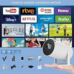 [180°Adjustable Stand] Smart Mini Projector with