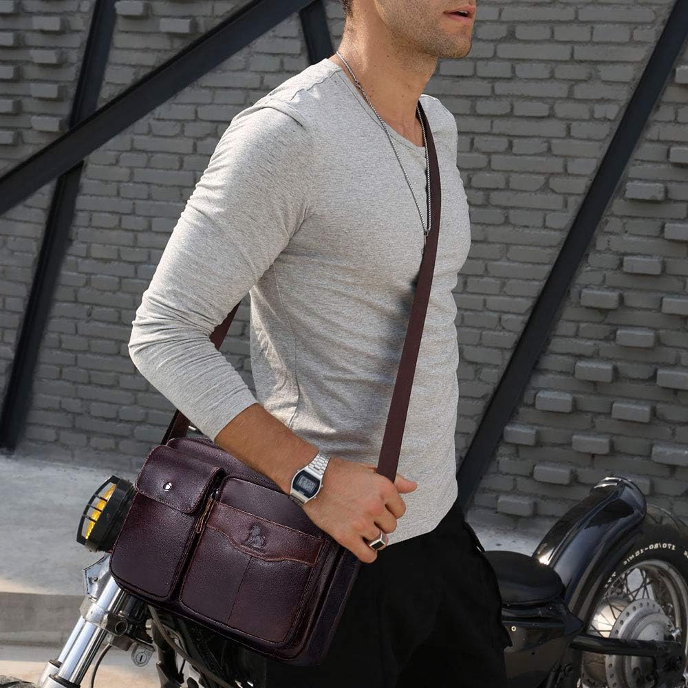 Borsa a tracolla da Uomo in Pelle Ipad Borsello a Tracolla Messenger Borse  Impermeabile Multitasca per Uso Quotidiano Scuola Lavoro Outdoor Viaggio  Uomo urban-earth.co.uk