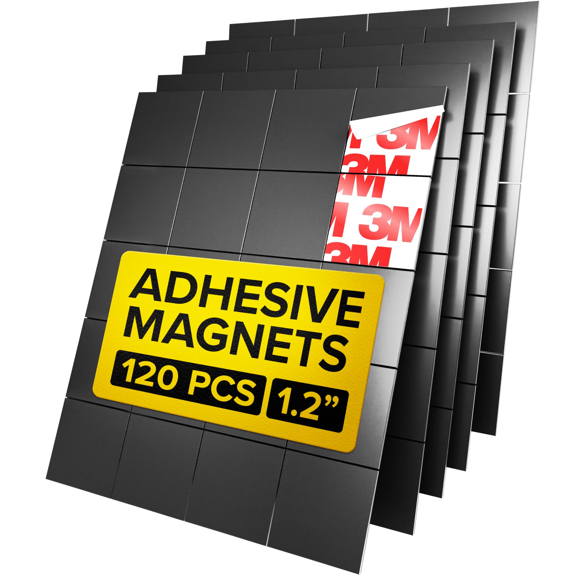 Photo 1 of Hyper-Sticky Magnets with Adhesive Backing - 120pcs 1.2x0.08 Strong Magnetic Squares for Whiteboard Fridge - Easy-to-Cut Stickers for Planning and Organization - Teacher Must Have - Teacher Supplies