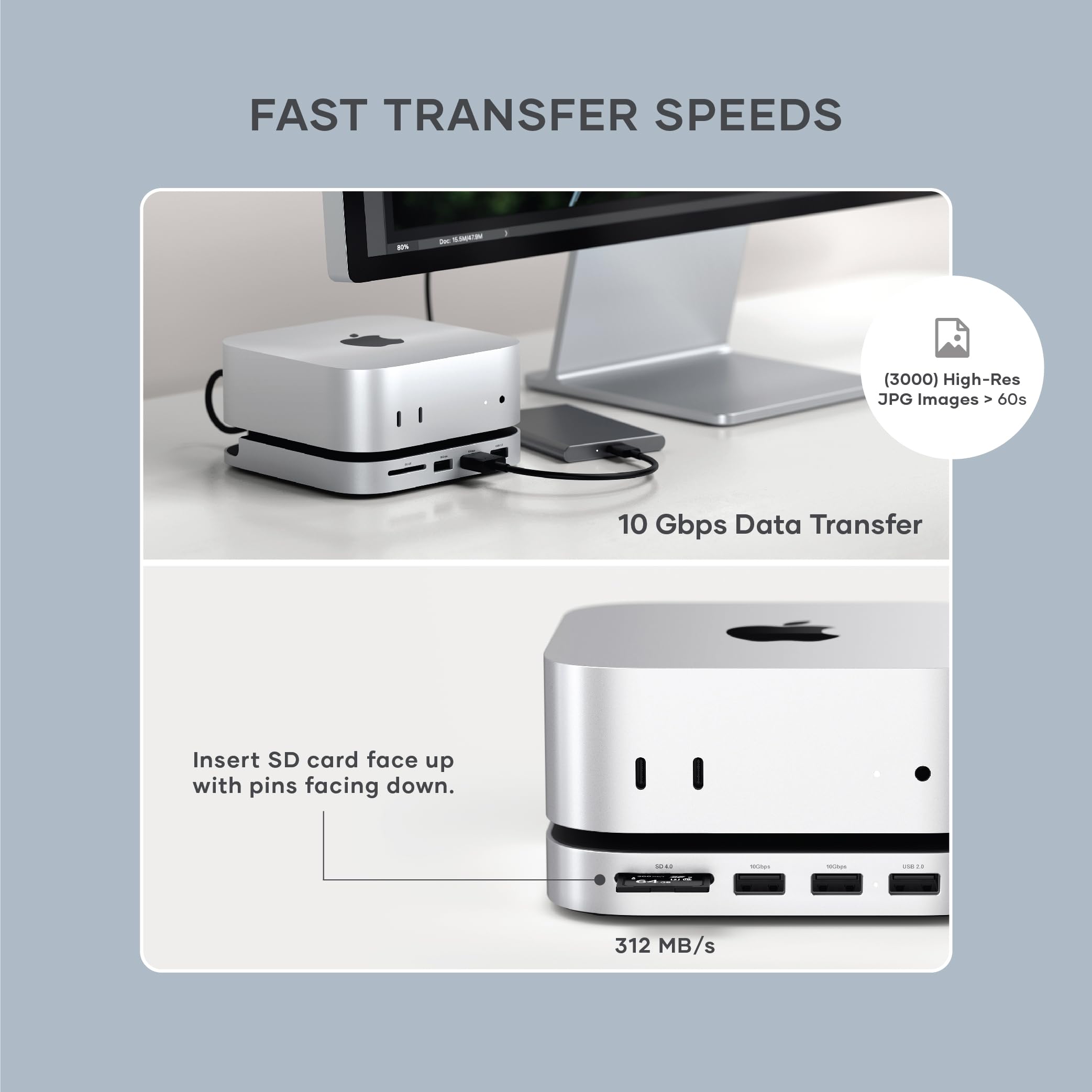 Mua Satechi Mac mini M4 Hub & Stand with NVMe SSD Enclosure, Mac mini ...