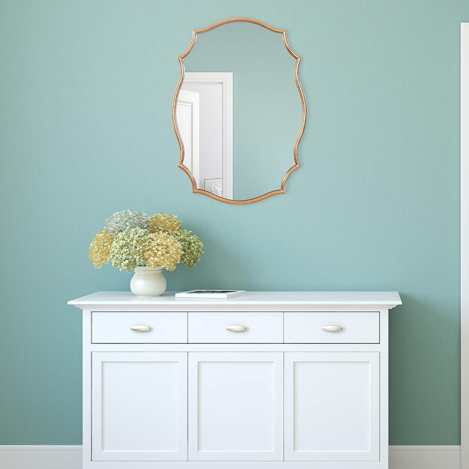 Patton Wall Decor 24x36 Gold Ornate Accent Wall Mounted Mirrors: Home & Kitchen