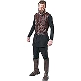 Adult Vikings Warrior Costume | Bjorn Ironside Outfit | Nordic Chief Battle Uniform | Renaissance Attire