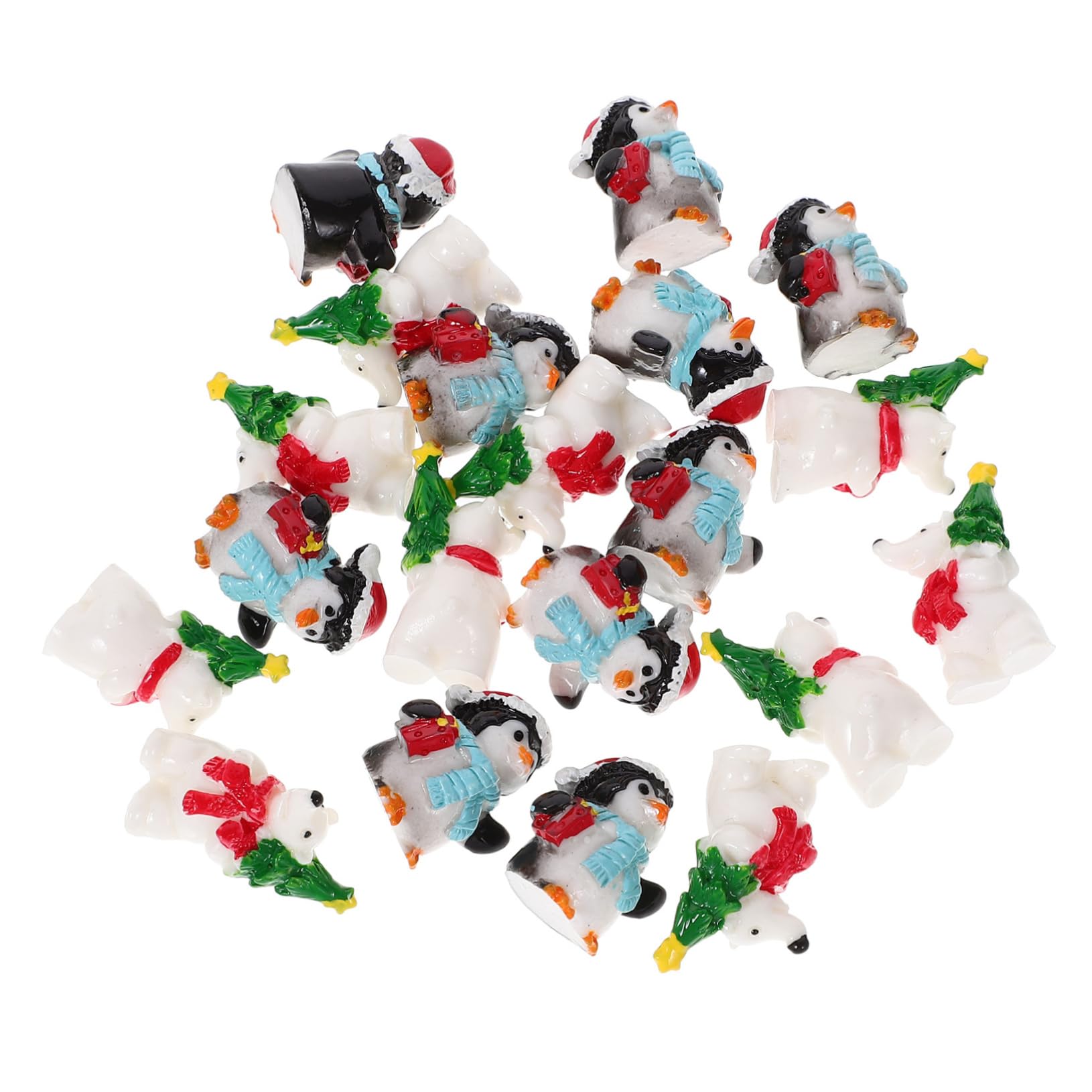ABOOFAN 20pcs Christmas Ornaments Mini Christmas Figurine Xmas Decor for Home Garden Party Decor Desktop Decoration