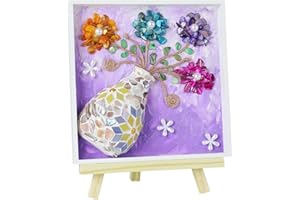 Kssiaz DIY Vase Mosaic Painting Kit, DIY Mosaic Arts and Craft Kits with Cream Glue Accessories, Handmade Sticker Painting Gem Art Kit for Men, Women, Adults, Room Decor, Colorful