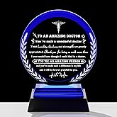 Doctor Appreciation Gifts for Women Men - Crystal Plaque Keepsakes with Light Base - Best Thank You Doctors Gift for Doctors' Day Birthday Christmas Thanksgiving Grateful Dr. Decor For Female Friend
