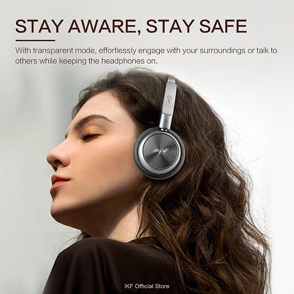 IKF R1 WIRELESS BLUETOOTH HEADPHONES, RETRO CLASSIC LIGHTWEIGHT HEADSET, BUILTI-IN MIC, 60H PLAYBACK, DUAL DEVICE CONNECTIVITY, LOW LATENCY, APP CUSTOMIZATION,THROWBACK 80S 90S,OOTD, BLACK
