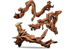 PINVNBY Natural Driftwood for Aquarium Decor Fish Tank Decorations Reptile Decor Driftwood Decor, 3 Pieces 7"-11" Assorted Driftwood Branch