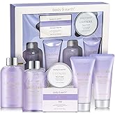 BODY & EARTH Bath and Body Gift Set - 6 Pcs Lavender Bath Kit for Women Spa Set, Perfect Birthday, Mother's Day, Valentine's Day Gift Set for Women Includes Bubble Bath, Shower Gel, Body Lotion