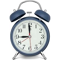 Miowachi 4 inch Loud Alarm Clock for Bedrooms Bathrooms, Silent