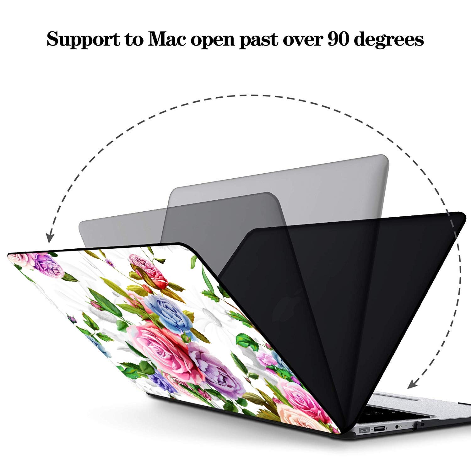 Mac Book Pro Cases Cartoon Floral Beautiful Rose for Lady Plastic Hard Shell Compatible Mac Air 11 Pro 13 15 MacBook Hard Case Protection for MacBook 2016-2019 Version