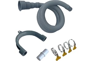 MENGMAIN Washing Machine Drain Hose, Universal Flexible Drain Hose Extension Kit for LG/GE/Samsung Washer, Dishwasher, With 1 Extension Adapter,4 Clamps,1 U-Bend Holder (3.2feet)