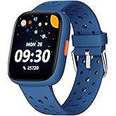 BIGGERFIVE Smart Watch for Kids No APP No Phone Needed, 1.8" Fitness Tracker Watch Pedometer, Heart Rate, Sleep Monitor, IP68 Waterproof, Step Counter, Puzzle Games for Girls Boys Teens 5-16, Blue