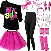 GDXINYES 80s Outfits for Women The 80's Costume Accessories for Women 1980s Costume 22 Pcs 80s Party Halloween outfits