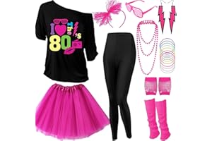 GDXINYES 80s Outfits for Women The 80's Costume Accessories for Women 1980s Costume 22 Pcs 80s Party Halloween outfits
