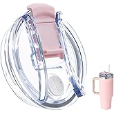 Bluwing 40oz Tumbler Lid Replacement for Stanley Quencher Cup 40 oz, Reusable 40oz Replacement Tumbler Cover Lid for Stanley Cup(Pink 1 Pack)