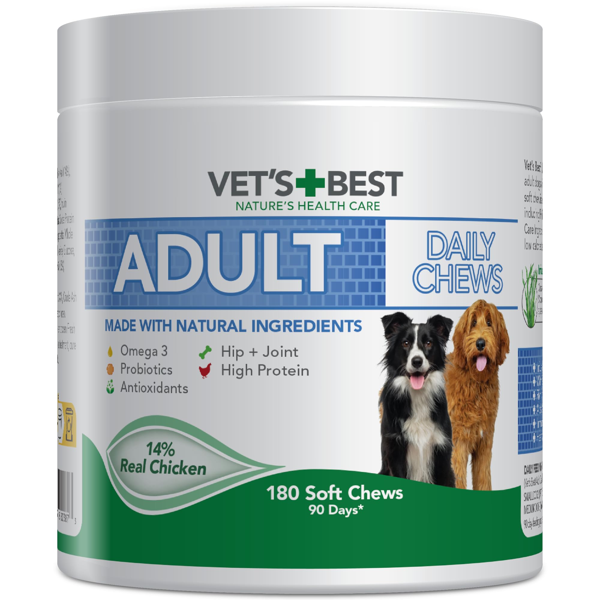 vet's best Daily Soft Chews - Supplements for Adult Dogs 180 Chews