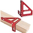 3D Multi Angle Measuring Ruler, 45° & 90° Degree Triangle Scriber Square Protractor, Miter Triangle Ruler Measuring Tool for
