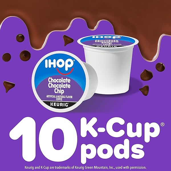 IHOP CHOCOLATE CHOCOLATE CHIP FLAVORED KEURIG K-CUP COFFEE PODS, 10 CT BOX