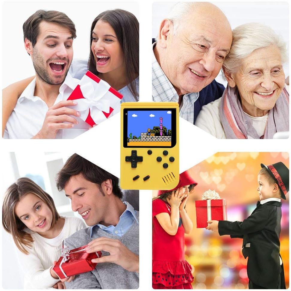 Mini Retro Handheld FC Games Consoles ,Built-in 400 Classic Game, Portable Gameboy 3 Inch LCD Screen ,Best Gifts for Birthdays and Christmas (Games Consoles Yellow): Toys & Games