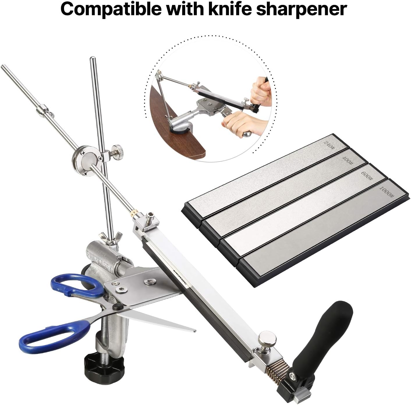 IMAGE Diamond Sharpening Stone Set for Kitchen Knives with 4 pcs Grinder 240/400/600/1000 Small Whetstones for Knife Sharpener - Image 4