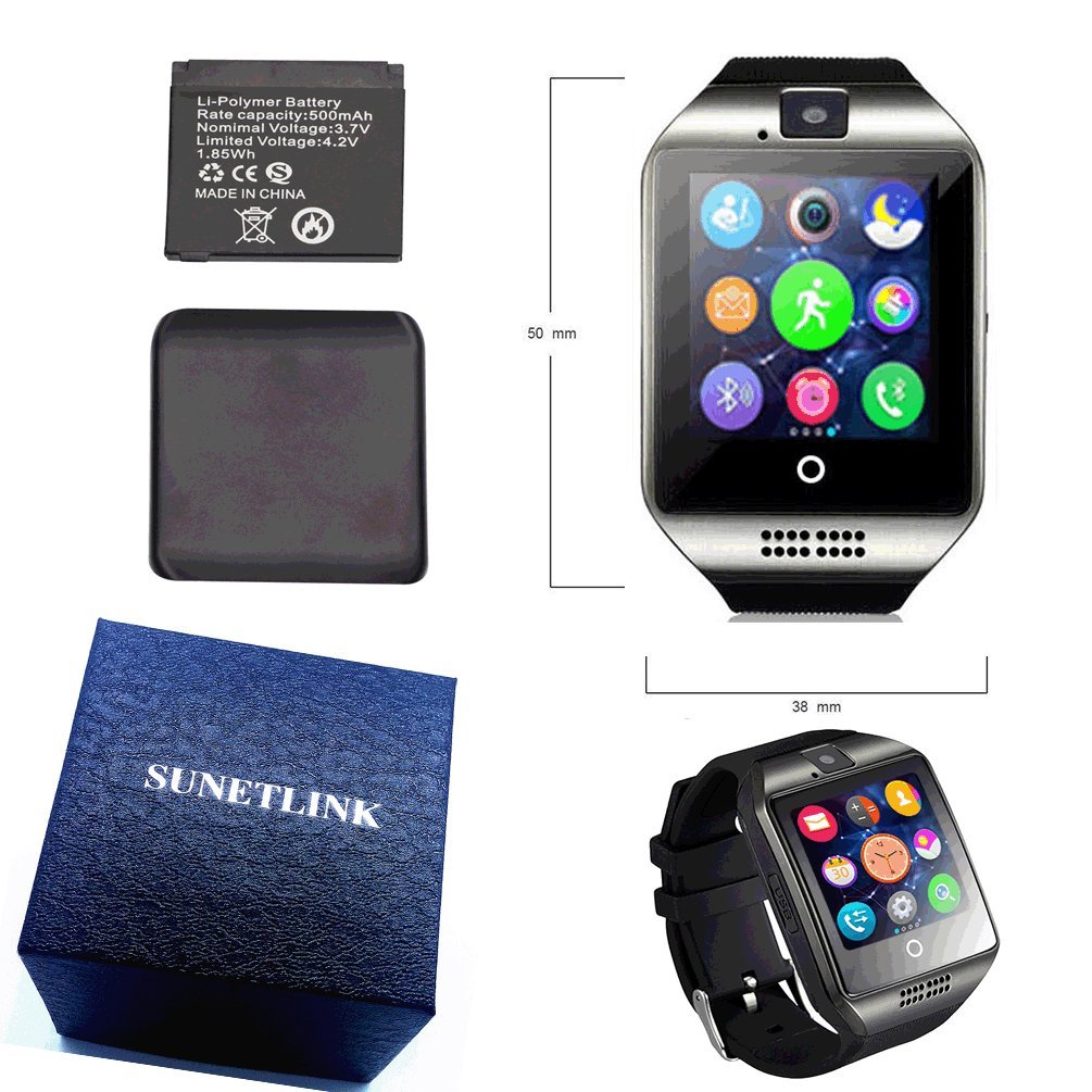 Smart Watch Phone,SUNETLINK Touch Screen Bluetooth Unlocked Watch Cell Phone with Camera,SIM Card Slot/Pedometer Analysis/Sleep Monitoring Christmas Gift